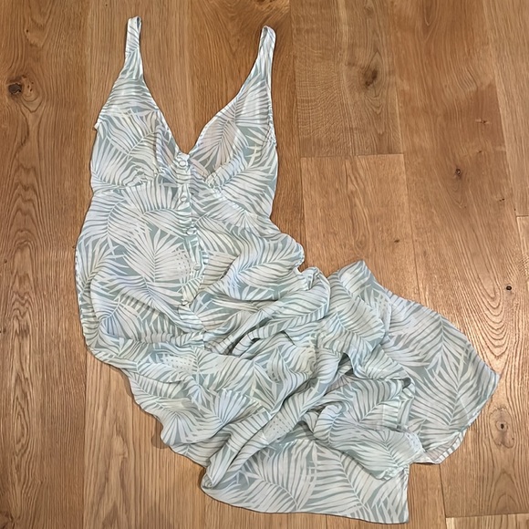 For Love And Lemons Other - For Love And Lemons Sheers Leaf Print Maxi Dress Cover Up